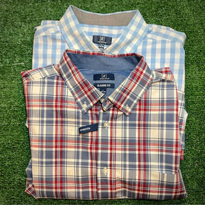 BUNDLE NEW George Button-Down Shirts Large Cotton Plaid Preppy